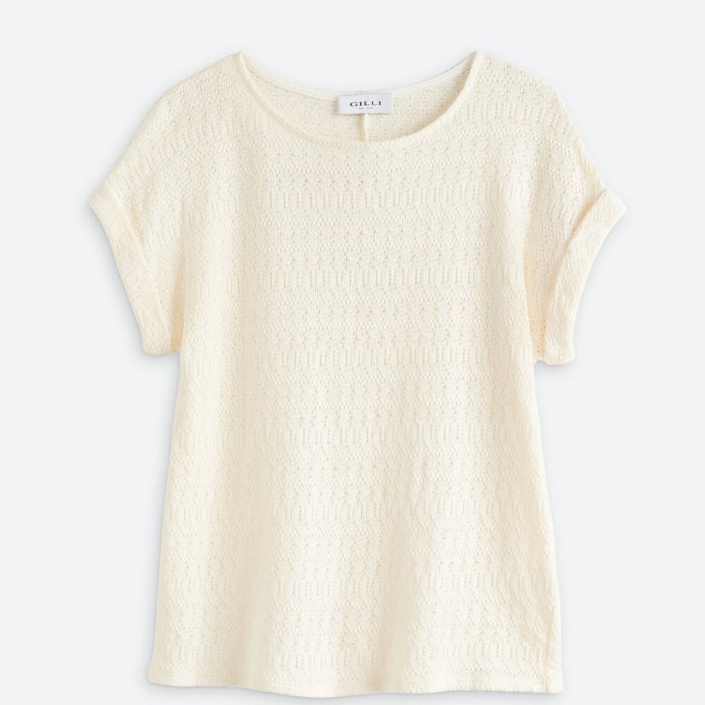 Juniper Short Sleeve Pointelle Cuffed Tee